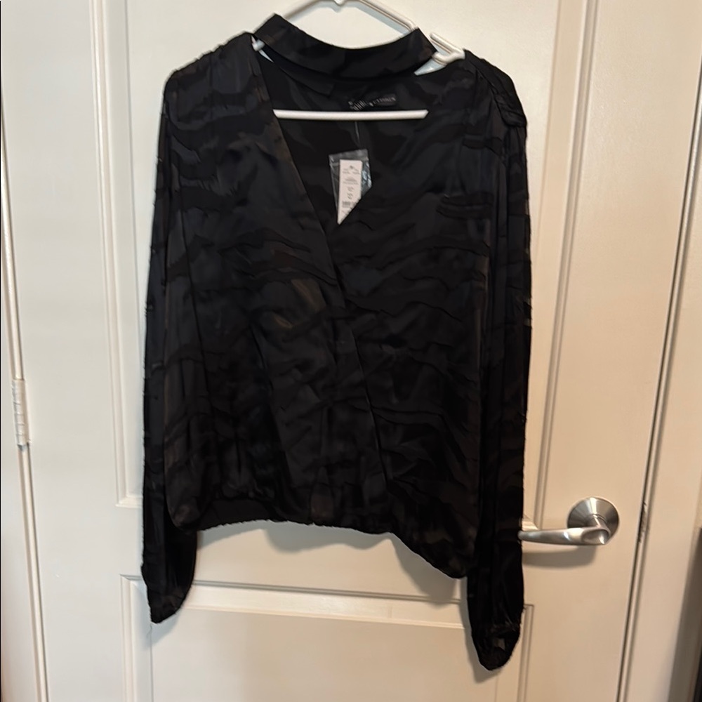 Elegant Black Wrap Top